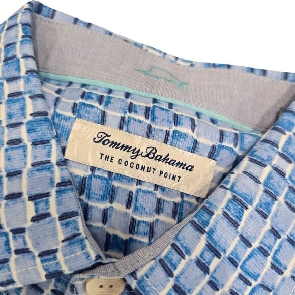 Tommy Bahama Coconut Point Fade Away Geo IslandZone Short Sleeve Button Up top L - Picture 6 of 6